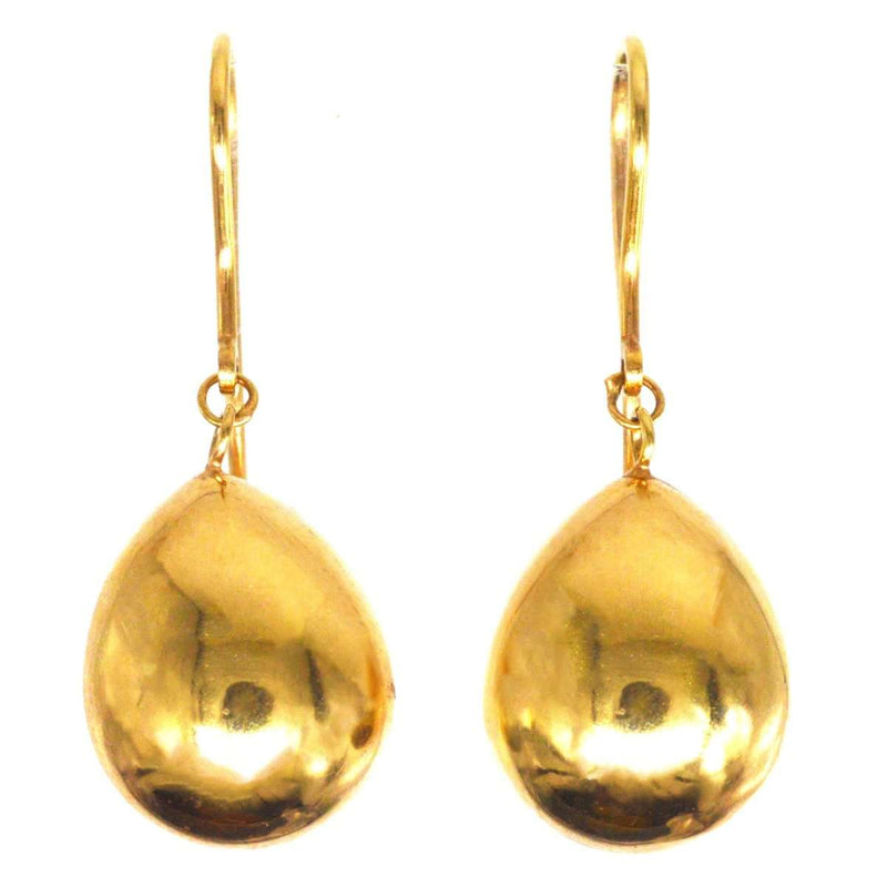 1940s 9ct Gold Earrings with Large Gold Teardrops