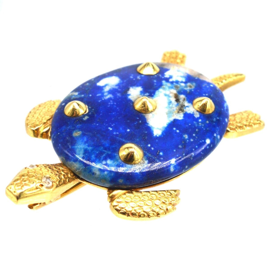 1950s Vintage Cartier Paris 18ct Gold and Lapis Lazuli Turtle Brooch | Parkin and Gerrish | Antique & Vintage Jewellery