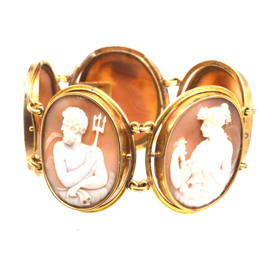 19th Century Grand Tour 18ct Gold Carved Cameo of God and Goddess Bracelet | Parkin and Gerrish | Antique & Vintage Jewellery