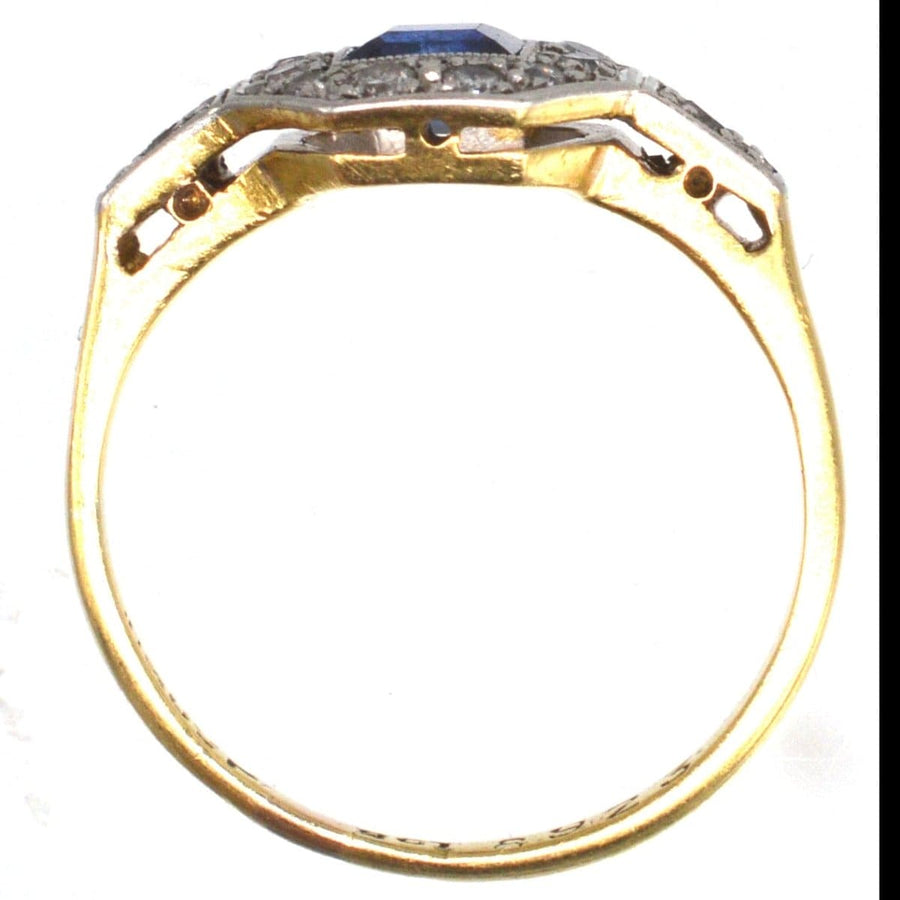 Art Deco 18ct and Platinum, Sapphire and Diamond Ring | Parkin and Gerrish | Antique & Vintage Jewellery