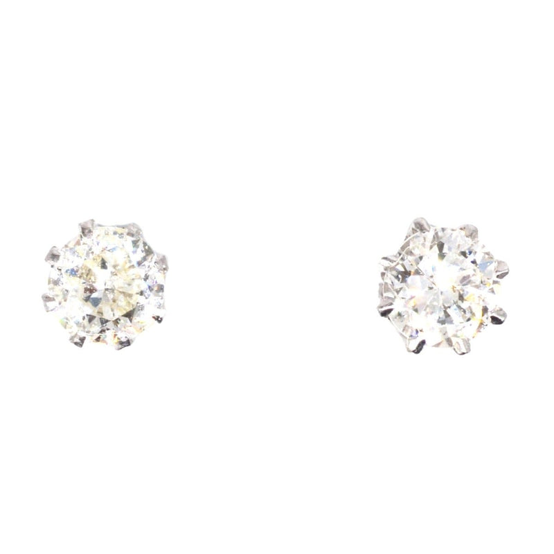 Art Deco Platinum Diamond Stud Earrings