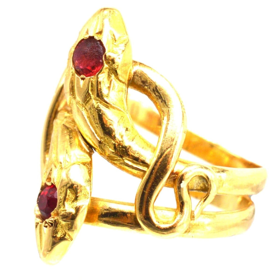 Belle Epoque Antique French 18ct Gold Double Snake Ring | Parkin and Gerrish | Antique & Vintage Jewellery