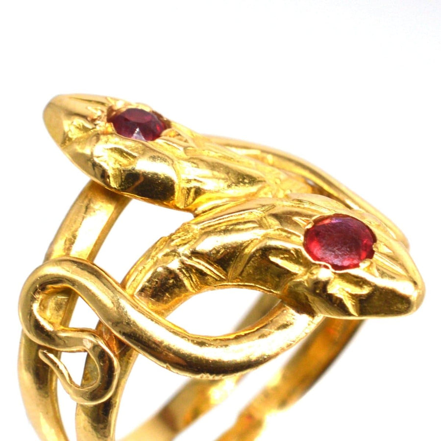 Belle Epoque Antique French 18ct Gold Double Snake Ring | Parkin and Gerrish | Antique & Vintage Jewellery