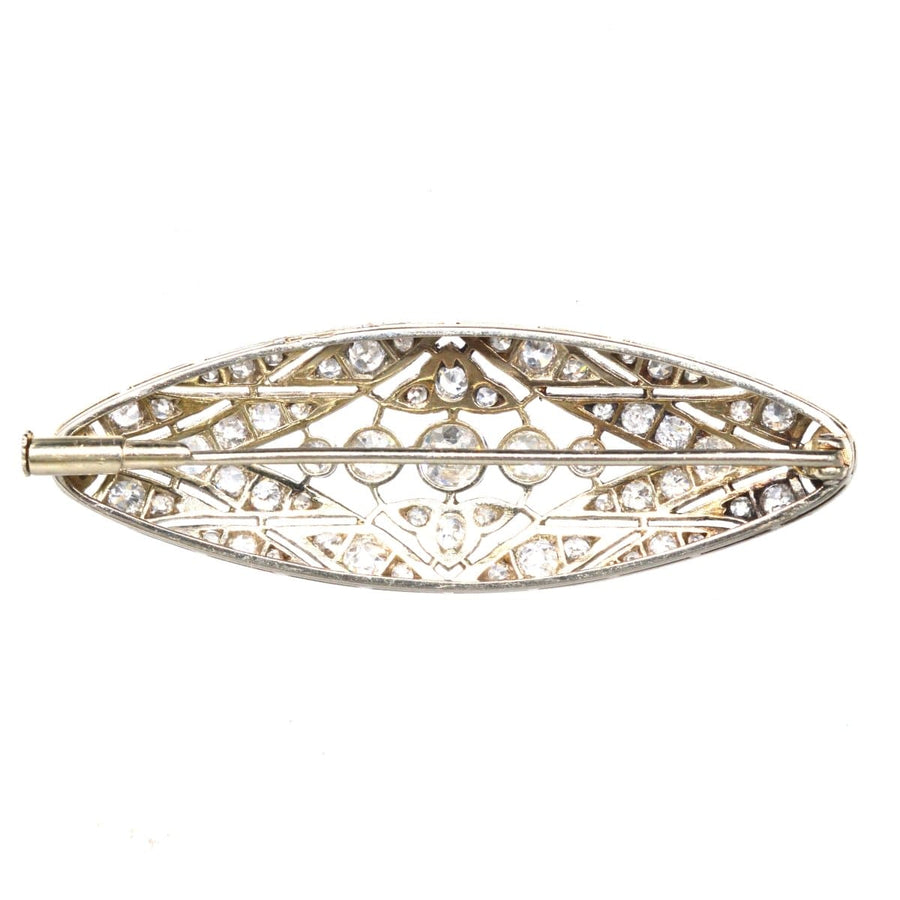 Early 20th Century French Platinum and 18ct Gold Diamond Brooch | Parkin and Gerrish | Antique & Vintage Jewellery