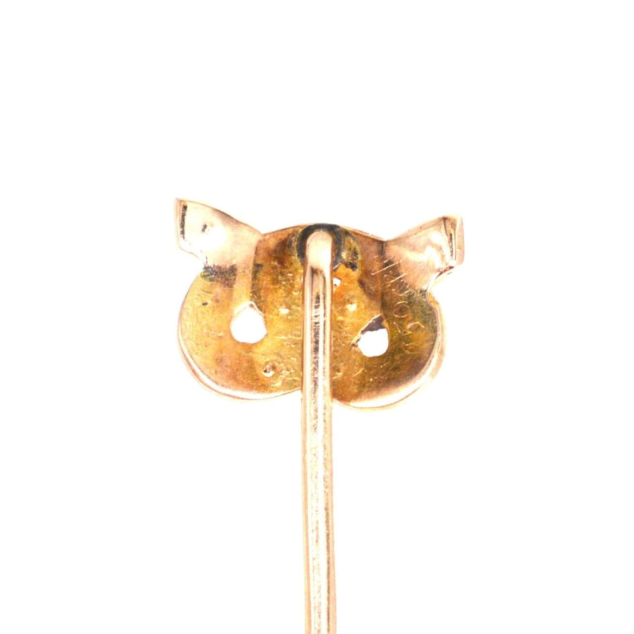 Edwardian 15ct Gold Split Pearl Stafford Knot Tie Pin | Parkin and Gerrish | Antique & Vintage Jewellery