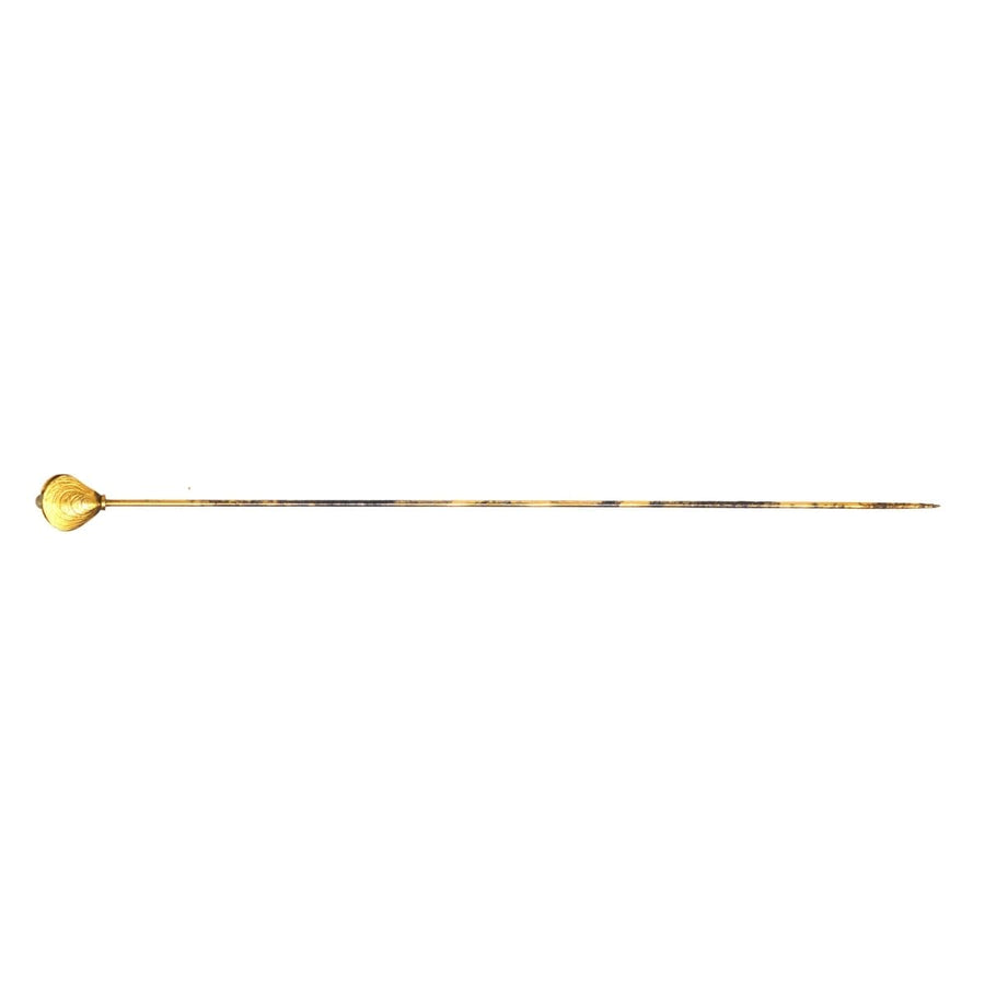 Edwardian 9ct Gold Oyster Shell and Pearl Hat Pin | Parkin and Gerrish | Antique & Vintage Jewellery