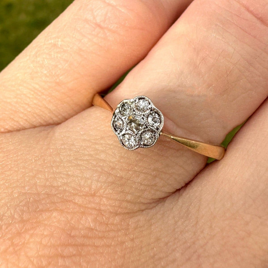 Edwardian Diamond Daisy Cluster Ring | Parkin and Gerrish | Antique & Vintage Jewellery