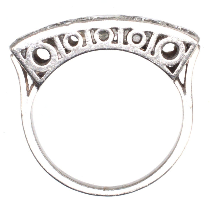 French Art Deco Platinum and Diamond Ring | Parkin and Gerrish | Antique & Vintage Jewellery