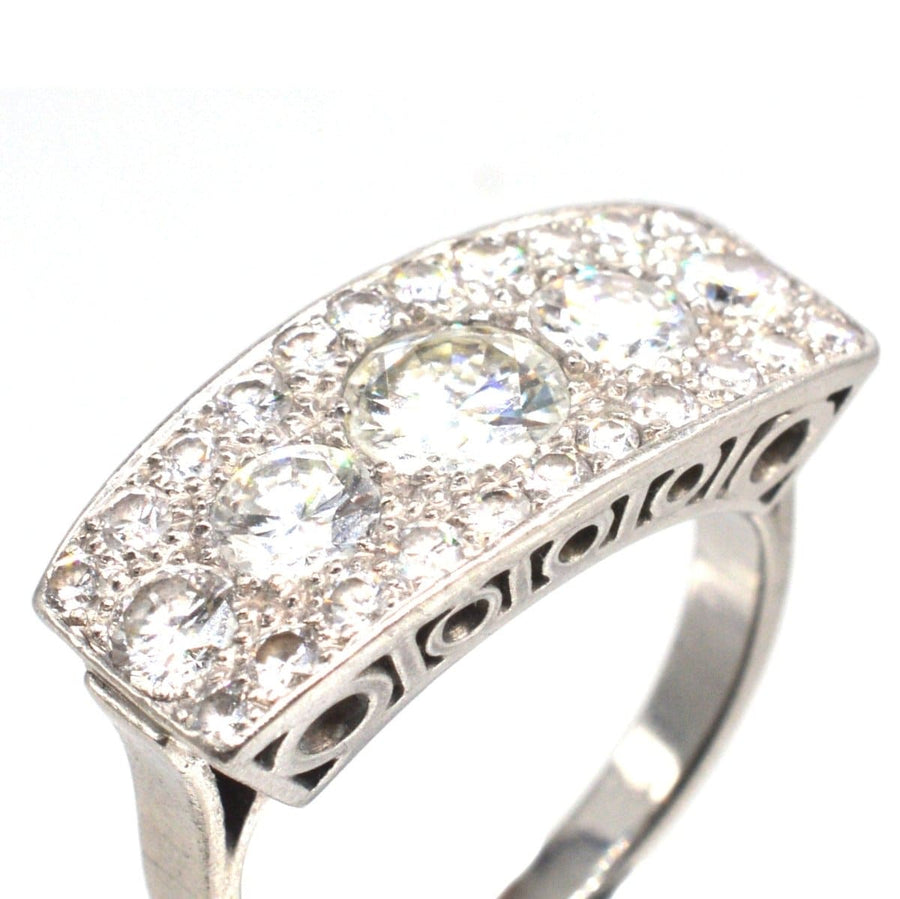 French Art Deco Platinum and Diamond Ring | Parkin and Gerrish | Antique & Vintage Jewellery