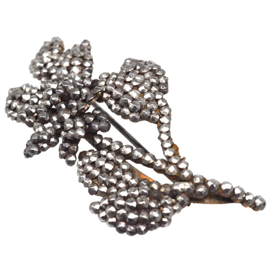 Georgian Cut Steel Floral Brooch | Parkin and Gerrish | Antique & Vintage Jewellery