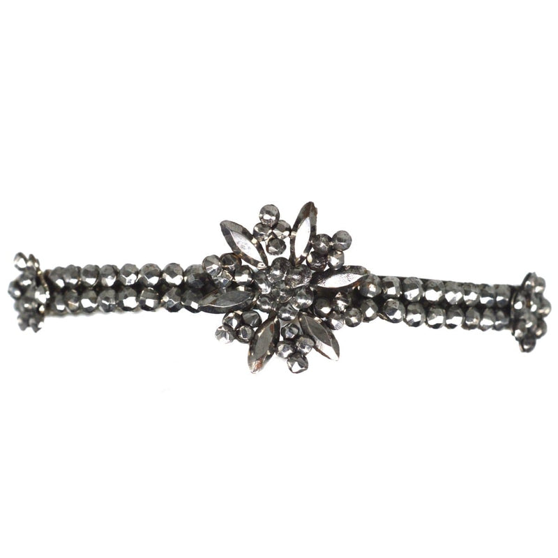 Regency Cut Steel Bangle with Flowers