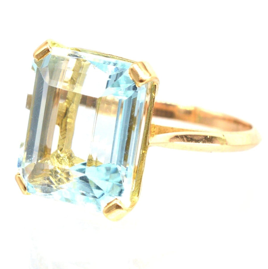 Retro 18ct Gold Aquamarine Ring | Parkin and Gerrish | Antique & Vintage Jewellery