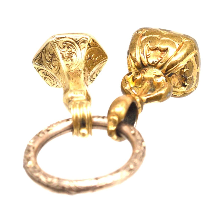 Two Early Victorian Gold Cased Seals with Split Ring | Parkin and Gerrish | Antique & Vintage Jewellery