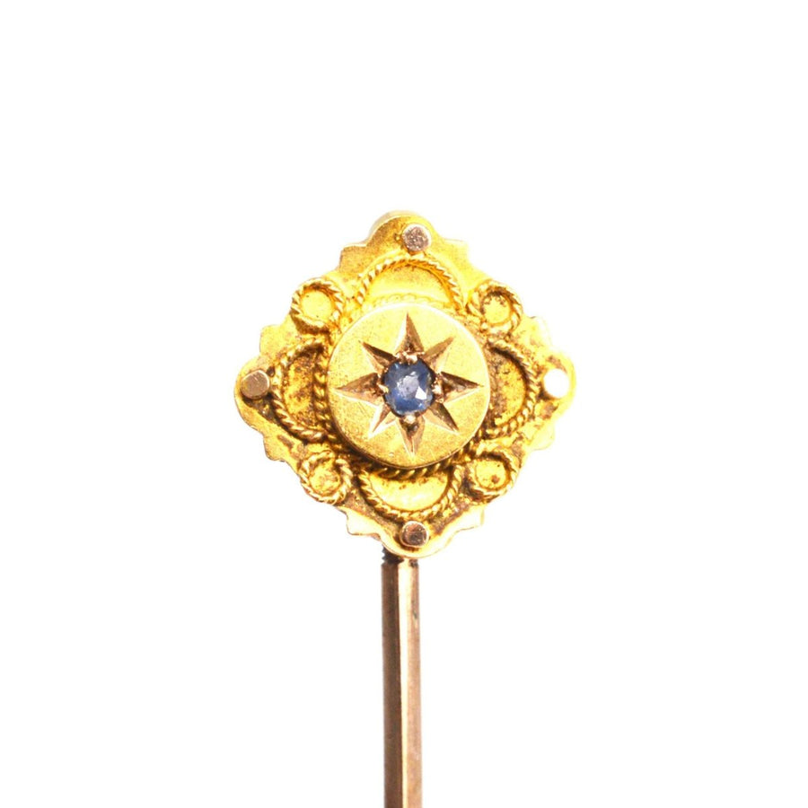 Victorian 15ct Gold Sapphire Tie Pin