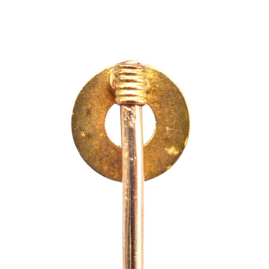 Victorian Small 18ct Gold Seed Pearl ‘Finishing Post’ Tie Pin | Parkin and Gerrish | Antique & Vintage Jewellery