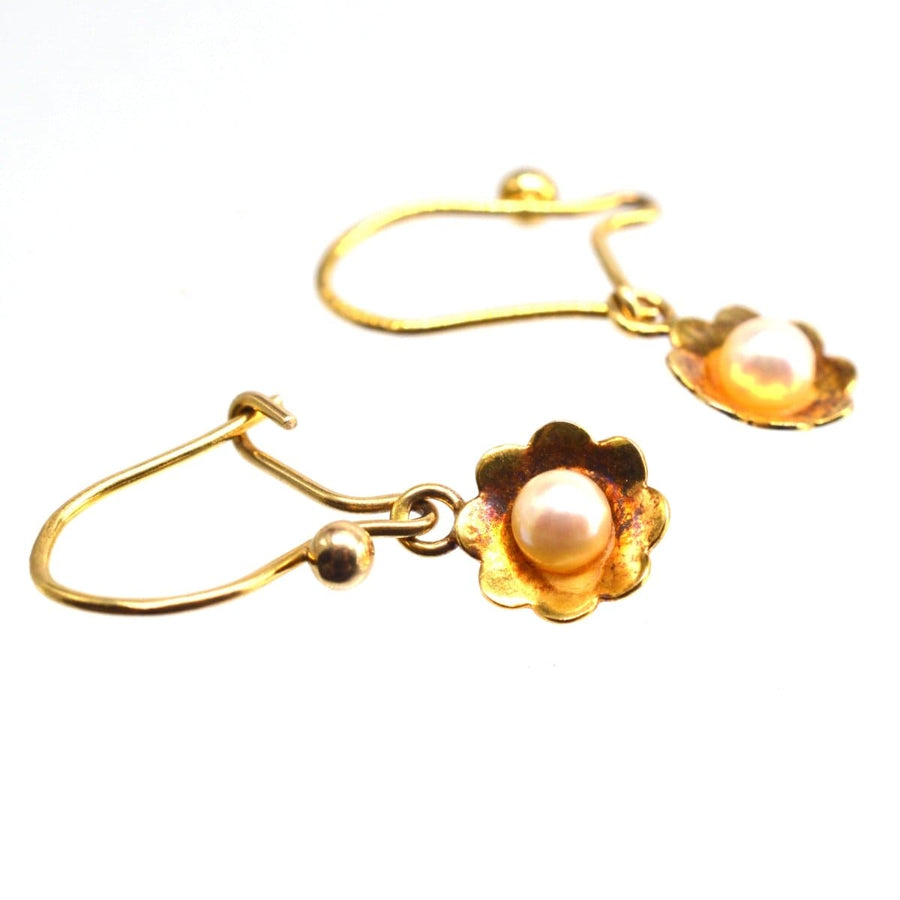 Vintage 1970s 9ct Gold and Pearl Earrings | Parkin and Gerrish | Antique & Vintage Jewellery