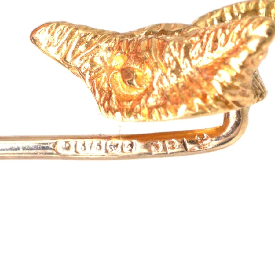 Vintage 1970s 9ct Gold Fox Head Tie Pin | Parkin and Gerrish | Antique & Vintage Jewellery