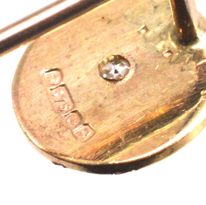 Vintage 9ct Gold Diamond Tie Pin with a Diamond | Parkin and Gerrish (UK)