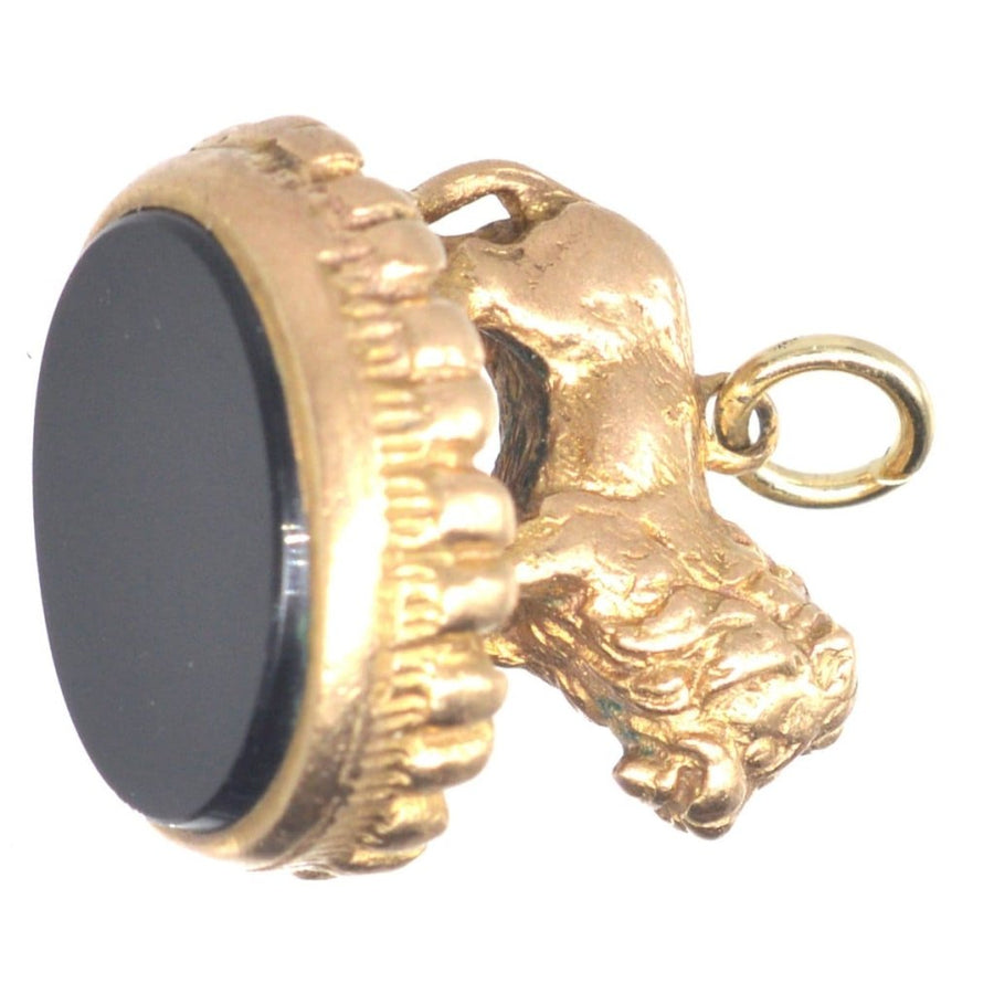 Vintage 9ct Gold Lion Seal with an Onyx Base | Parkin and Gerrish (UK)