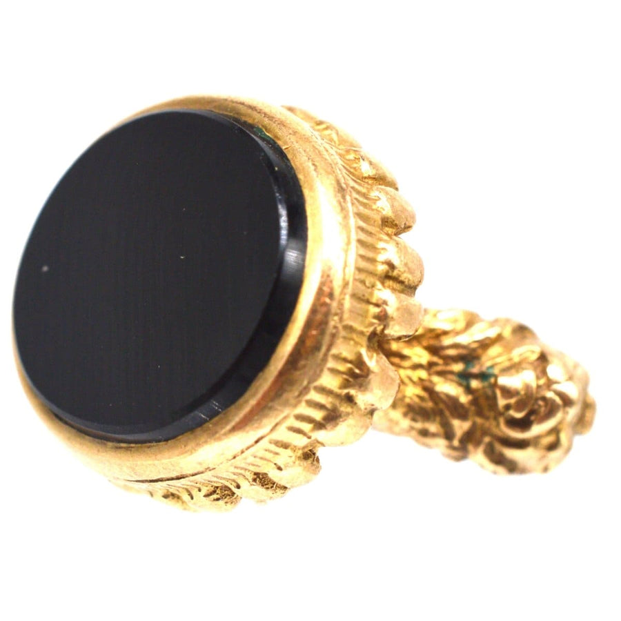 Vintage 9ct Gold Lion Seal with an Onyx Base | Parkin and Gerrish | Antique & Vintage Jewellery