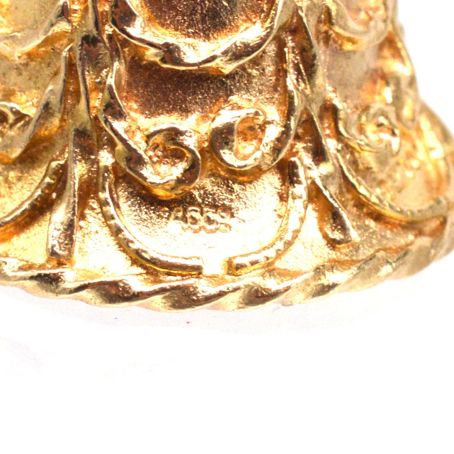 Vintage 9ct Gold Wedding Ringing Bell Charm Pendant | Parkin and Gerrish | Antique & Vintage Jewellery