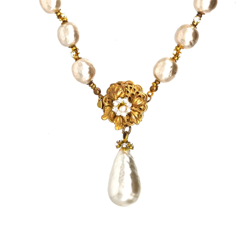 1960s Miriam Haskell Faux Pearl Necklace