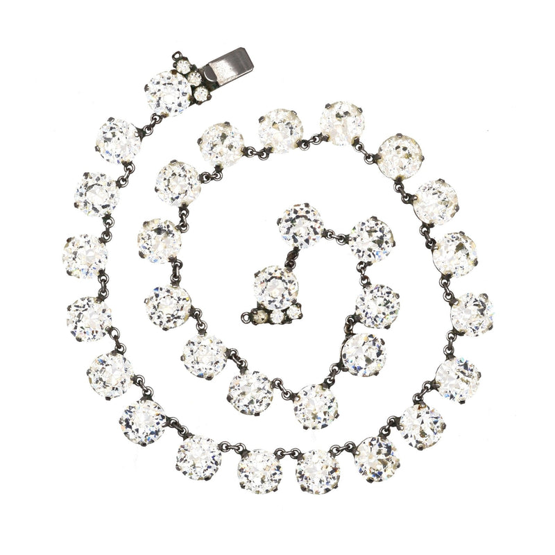 Art Deco White Paste Riviere Necklace