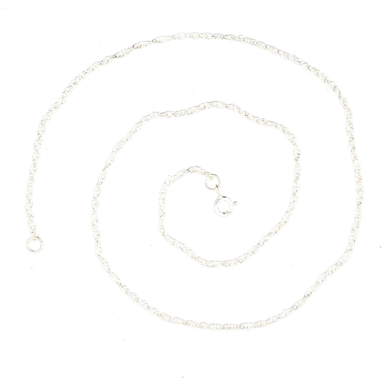 Contemporary Silver Prince of Wales Rope Chain 16"/40cm