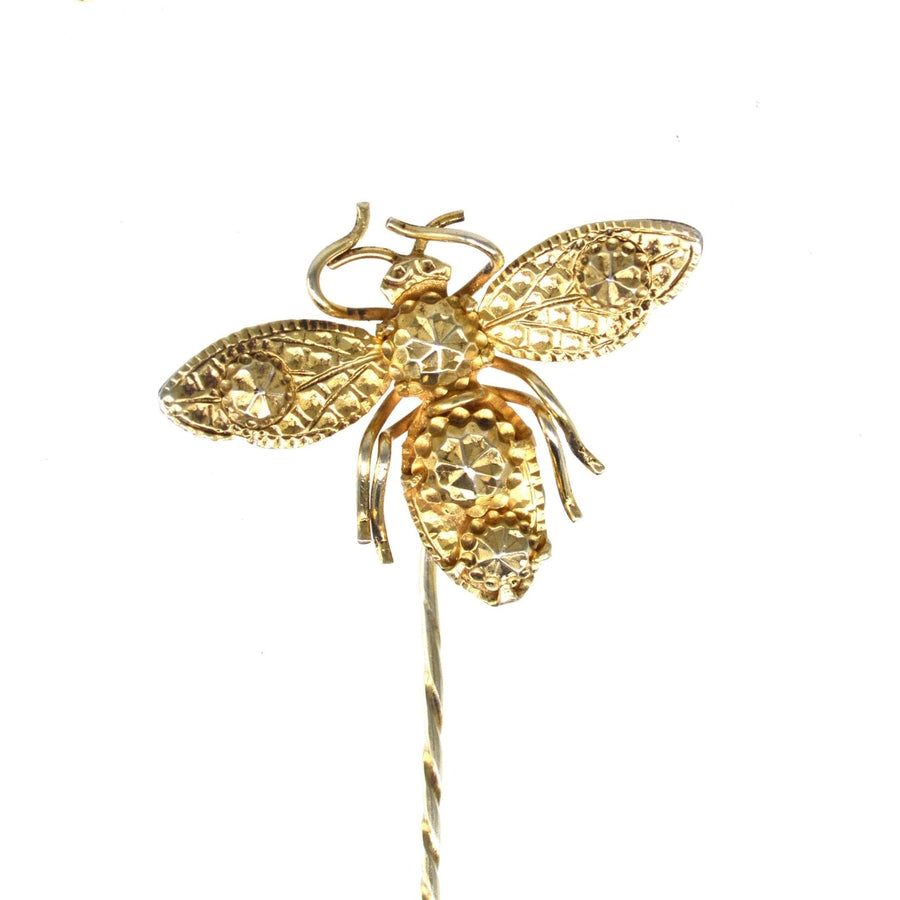 Early 19th Century Silver Bee Tie Pin, showcasing intricate craftsmanship and elegant design for ties and lapels.