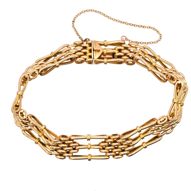 Edwardian 15ct Gold Gate Bracelet