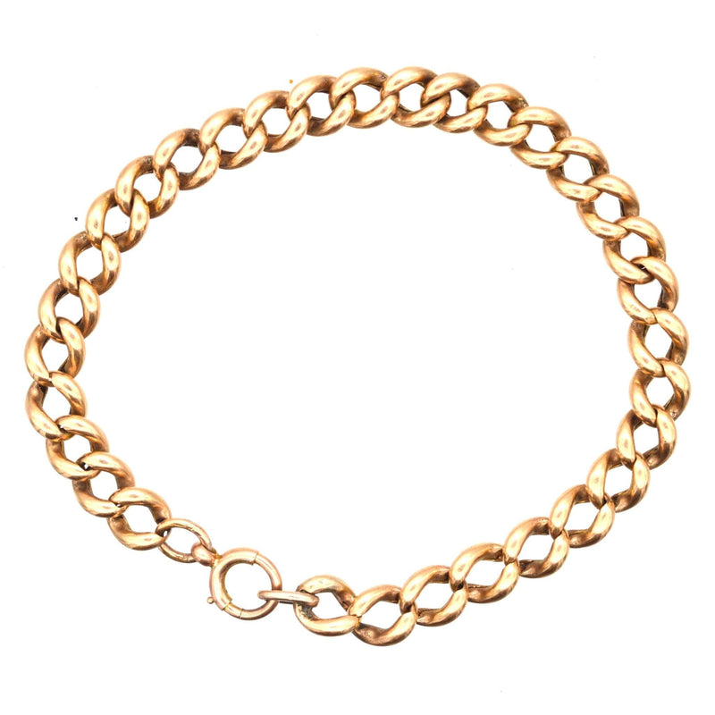 Edwardian 9ct Gold Curb Bracelet