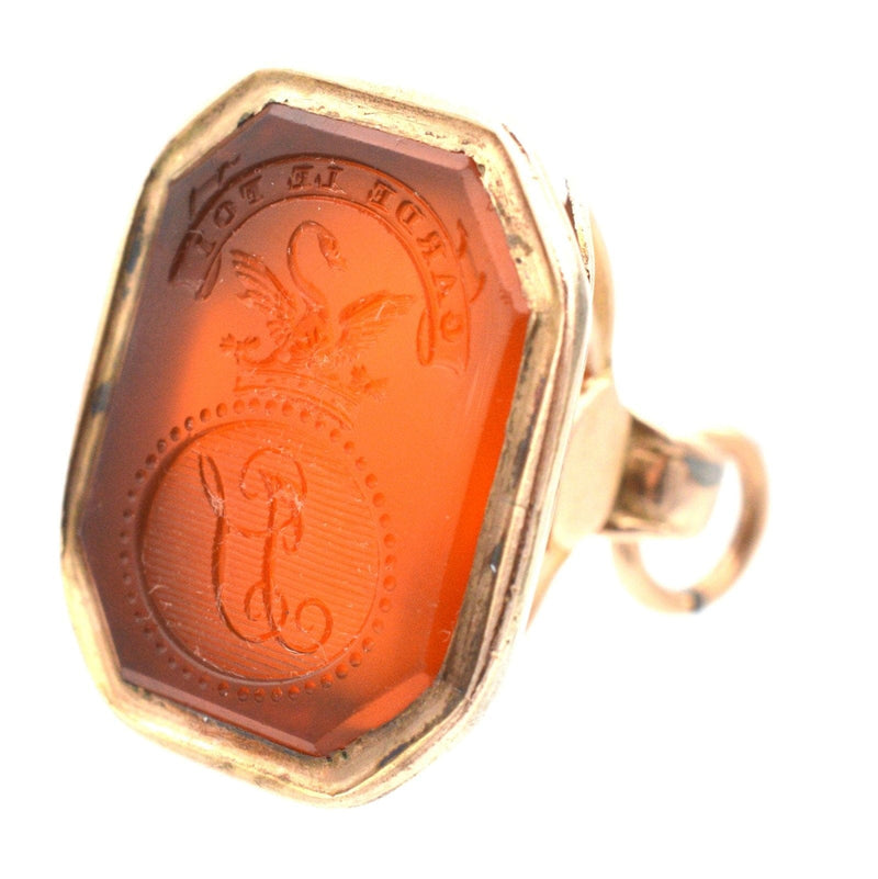 Georgian 9ct Gold Seal with the Earl of Stafford Family Crest