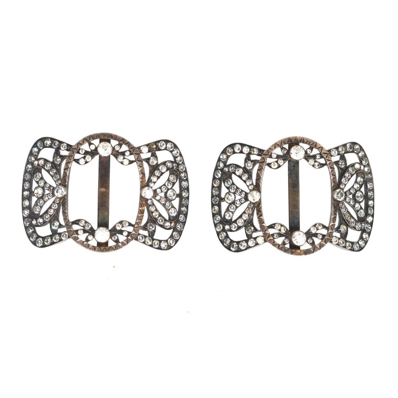 Pair of Mid 19th Century French Silver Paste Shoe Buckles