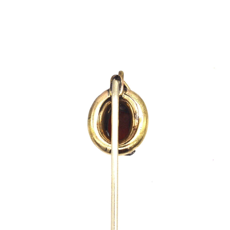 Victorian 9ct Gold Tie Pin with Carnelian Intaglio of a Cross