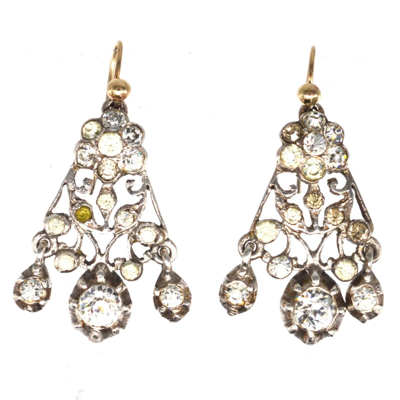 Victorian Silver Paste Chandelier Earrings
