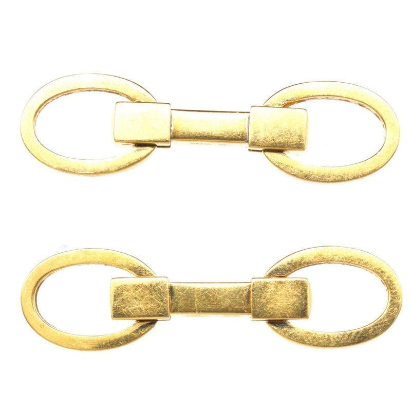 Vintage 18ct Gold Double Ring Bar Spring Cufflinks by Kiki McDonough
