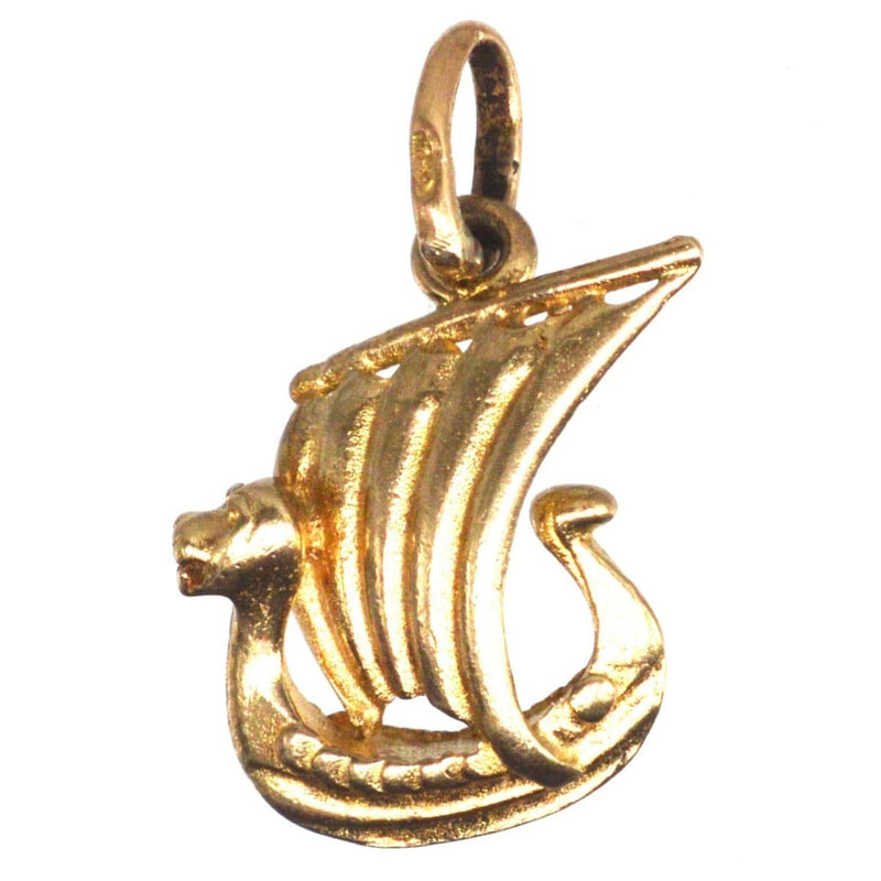Vintage 9ct Gold Vikings Ship Charm