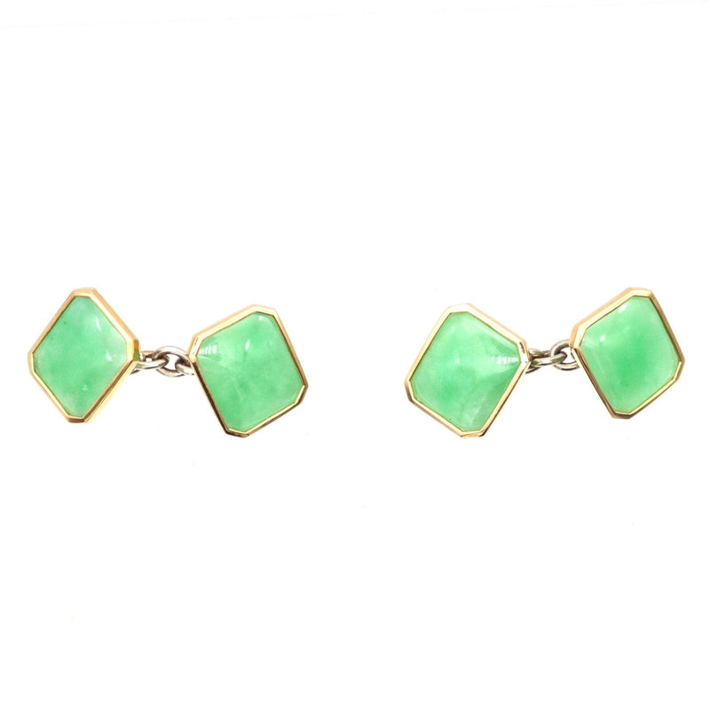 Vintage Silver Jade Cufflinks
